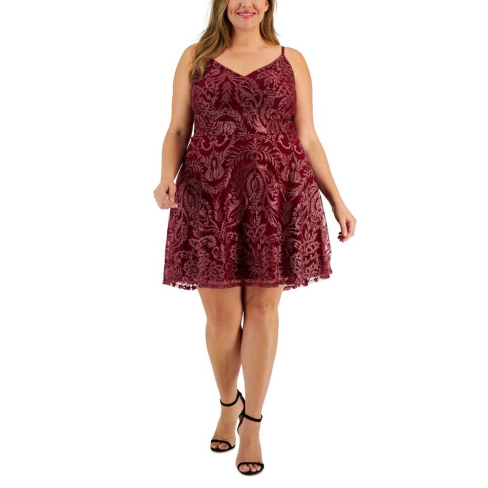 Speechless Trendy Plus Size Embroidered Mesh Dress
